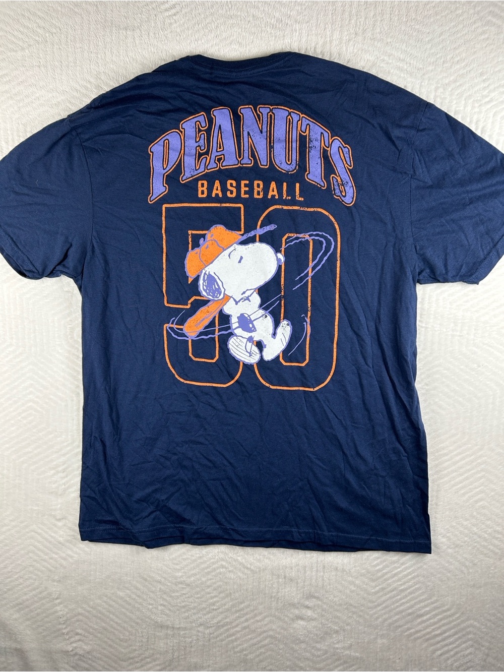 Ripple Junction Peanuts Baseball Snoopy Tee - Navy, Orange, Purple